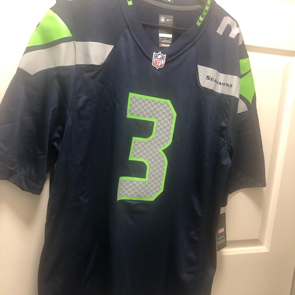 Nike Onfield NFL Seattle Seahawks #3 Wilson Men’s Blue Silver Jersey Size XL - Picture 3 of 11
